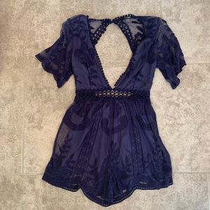 Blue Lace Romper